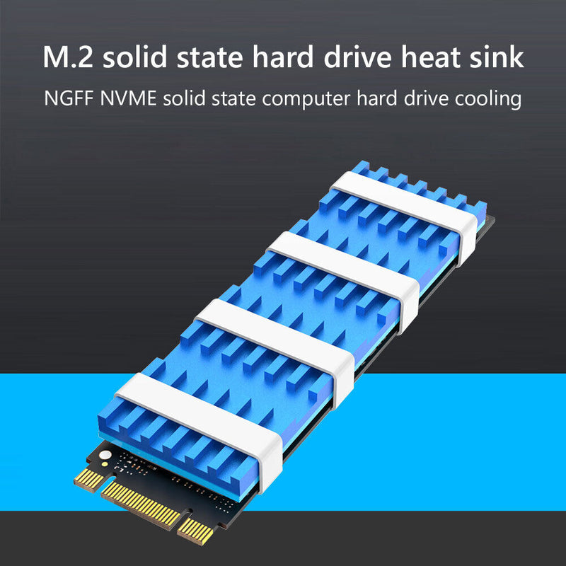M.2 SSD Heatsink Cooler Thermal Pads for NGFF PCIE NVME Radiator (Blue) Newly