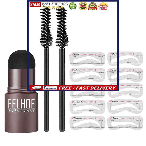 One Step Eyebrow Stamp Waterproof Natrual Brow Stencil Hairline Contour Kit