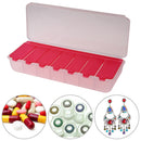 Large Travel Pill Cases Portable 7-Day Medicine Box Tablet Container(Red)
