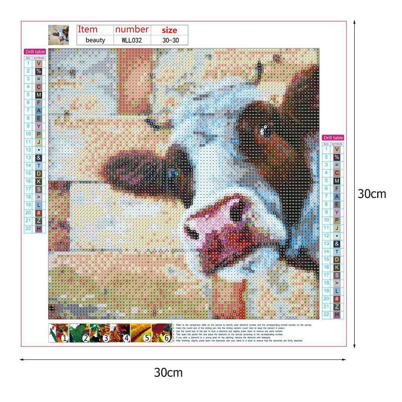 5D DIY Full Drill Diamond Painting Cow Cross Stitch Embroidery Mosaic Kit