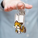 DIY Full Beads Cat Shape Printed Embroidery Keychains Cross Stitch Pendant Newly