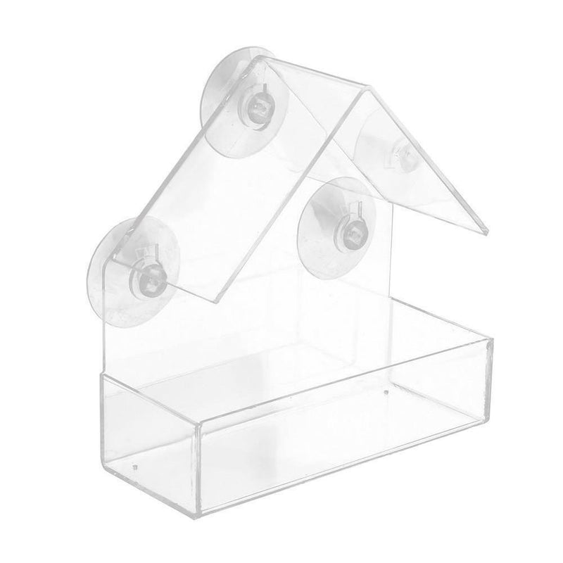Clear House Window Bird Feeder Birdhouse With Suction Outdoor Garden Feedi hot.