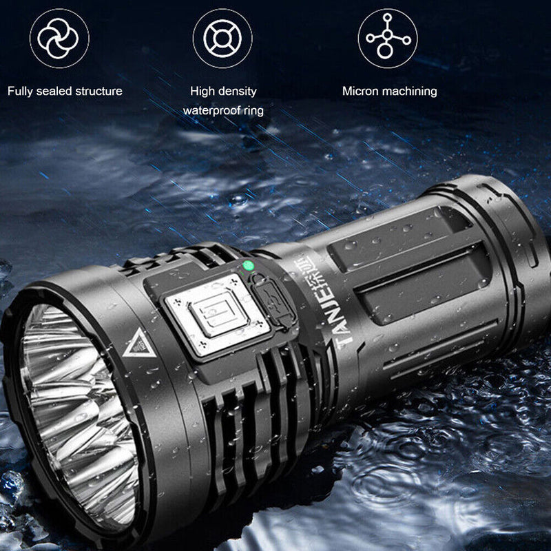 Bright LED Flashlight 500LM Waterproof Multi-function USB Charging Torch Lights