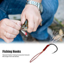 10pcs/set Coloured Wire Single Hook with Barbed Fishhooks for Lakes Rivers Ponds