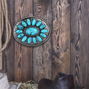 Cowboy Turquoise Stone Buckles Wide Belts Alloy Jeans Accessory for Men Women