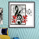5D DIY Diamond Painting Music Notes Full Round Drill Mosaic Art Picture Kits