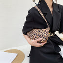 Retro Plaid Print Nylon Shoulder Bags Women Underarm Tote Handbag (Leopard)