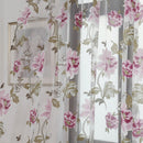 Peony Tulle Curtains for Living Room Floral Window Sheer Curtain (Pink) Newly