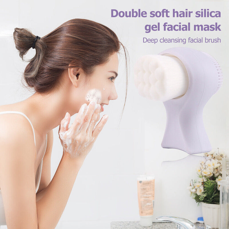 Silicone Face Cleanser Brush Washing Double-Side Massage Portable Skin Care Tool