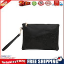 Women PU Leather Diamond Envelope Bag Quilted Clutch Purse Bag (Black)