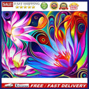 Full Cross Stitch 11CT Cotton DIY Lotus Printed Embroidery Kits Hanging Pai