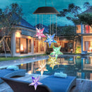 Solar Color Changing Wind Chime Lamps Star Moon Pendant Garden Light (A) Newly