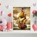 DIY Oil Paint by Numbers Sailboat Hand Painted Coloring Picture Gift Home Decor
