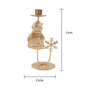 Snowman Santa Candle Holder Metal Lighting Candlestick Christmas Party Decor