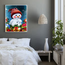 11CT Printed Full Embroidery Snowman Needlework DIY Cotton Craft Home Decor