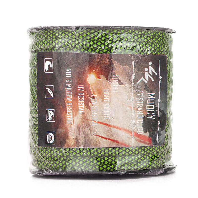 164ft 7-Strand Paracord Parachute Cord Tent Rope for Hiking Camping (Green)