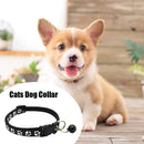 Cat Collar with Bell Adjustable Buckle Collar Footprint Necklace Pet Supplies