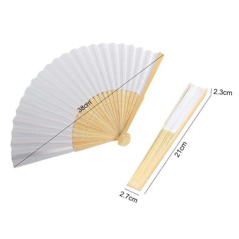 Blank White DIY Paper Bamboo Folding Fan for Hand Practice Calligraphy Draw