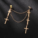 Drop Hip Hop Ladies Long Chain Stud Tassel Earrings Cross Earrings Multi-Layer