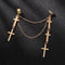 Drop Hip Hop Ladies Long Chain Stud Tassel Earrings Cross Earrings Multi-Layer