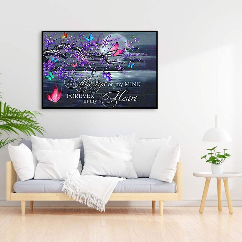 Butterfly Words Oil Paint By Numbers Kits Canvas Picture Wall Art DIY Craft G