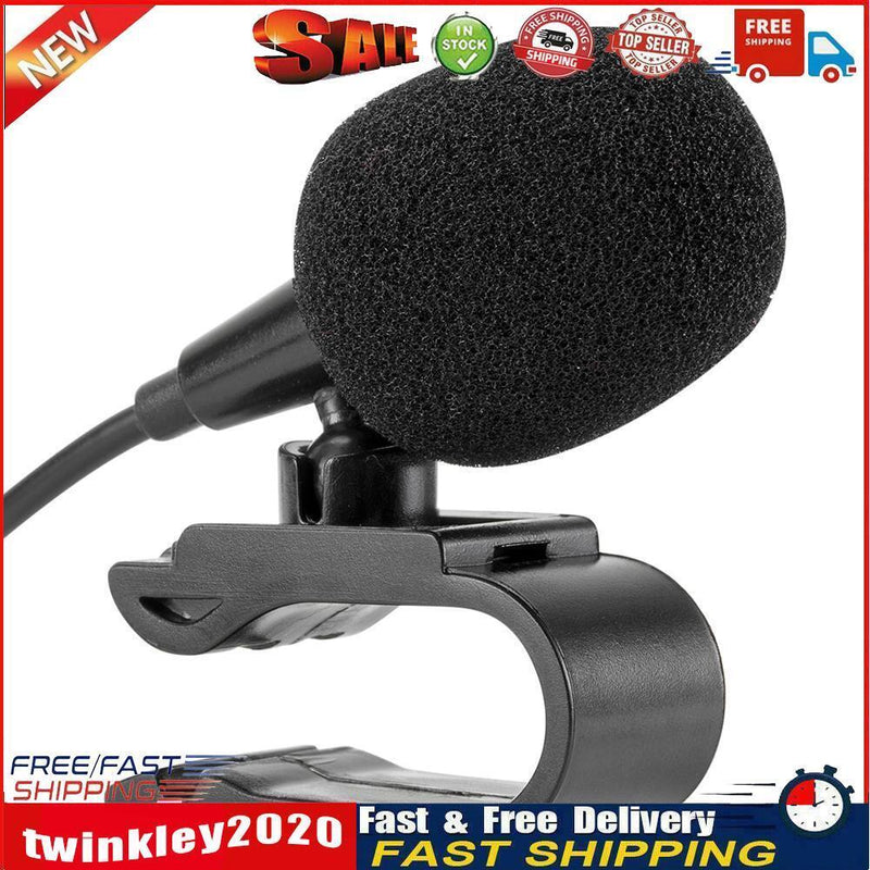 3.5mm Jack Car Microphone Stereo Plug Wired External Mic for PC Auto Radio Newly