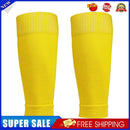 1 Pair Breathable Sports Football Shin Guard Leg Socks Pads (Yellow Adults)