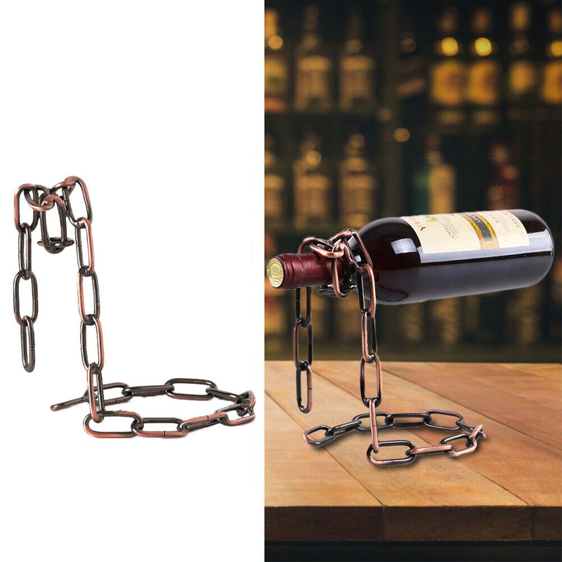 Hanging Suspension Chain Magical Wine Rack European Wine Glass Shelf (B) Newly