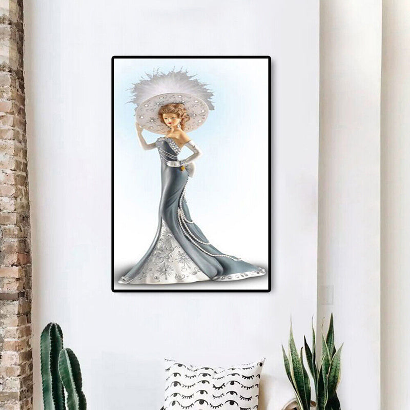 Elegant Lady Oil Paint By Numbers DIY Handpainted on Canvas Home Decoration
