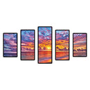 Full Cross Stitch 11CT Cotton Thread DIY 5 Panels Sea Sunset Home Decoration Set