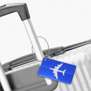 Aluminum Alloy Luggage Tag Checked Boarding Card Airplane(Blue)
