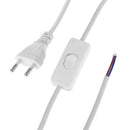5.9ft Power Cord with On/Off Switch for Table Light Lamp (EU Plug/White)