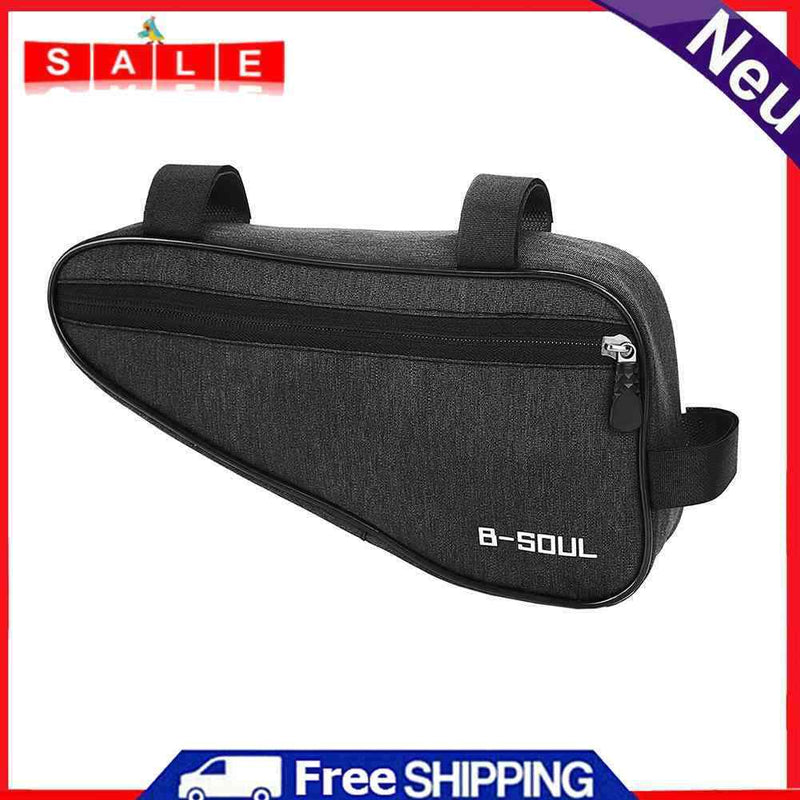 Durable MTB Front Frame Triangle Bag Road Cycling Storage Pouch Bag (Black)