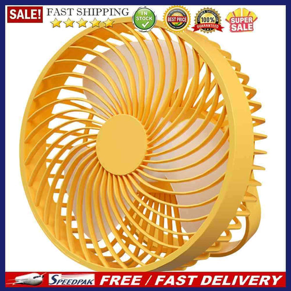 2 in 1 Desktop Cooling Fan LED Night Light Camping Travel Mute Tent Ceiling F