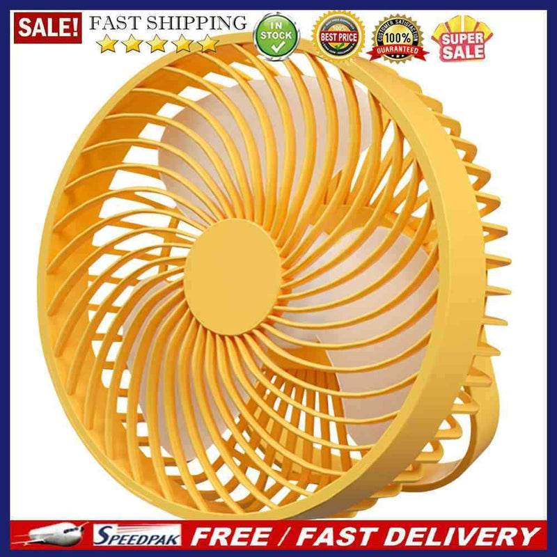 2 in 1 Desktop Cooling Fan LED Night Light Camping Travel Mute Tent Ceiling F