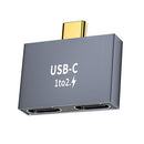 Data Transfer USB C Male to Dual USB C Female PD Charger Type-C Splitter