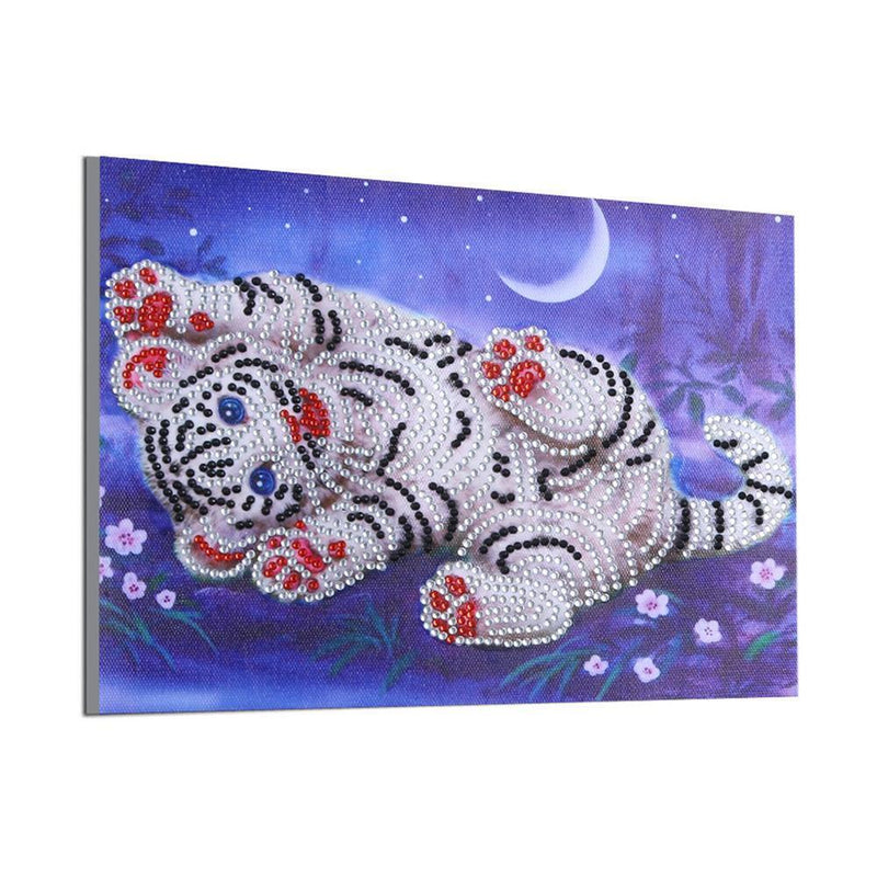 Ecotrump 5D DIY Special Shaped Diamond Painting White Tiger Cross Stitch Embroid