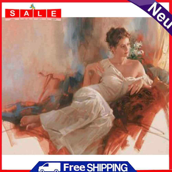 Canvas Paint By Numbers Lying Sofa Lady Oil Hand Painted Drawing Kit Home Decor