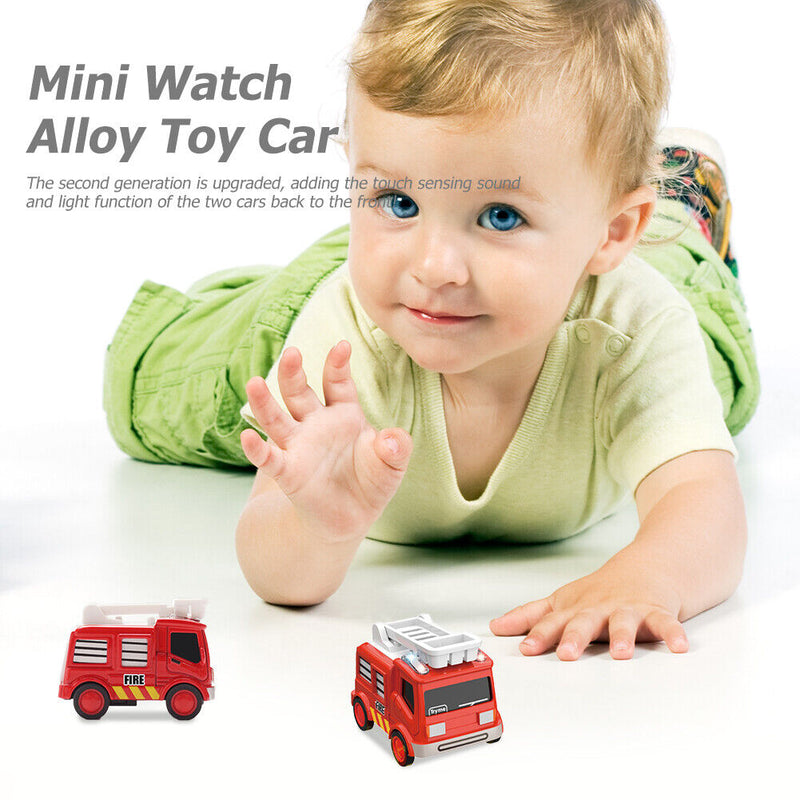 #A 2 in 1 1/62 Cartoon Analog Watch Racing Pull Back Car Toys for Kids Boys Girl