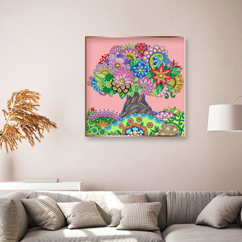 Special Shaped Tree Flowers 5D DIY Diamond Painting Part Drill Home Decor Newly