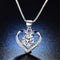 Wedding Crystal Pendant Necklace Eternal Love Heart Cubic Zirconia Neck Chain