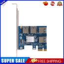 EUX1-04 PCIE 1 to 4 Slots Riser Card Adapter USB 3.0 PCIE for BTC Mining