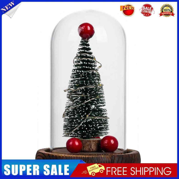 Christmas Tree LED Glass Dome Bottle Lamp USB Bedroom Night Light Decorations