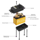 Waterproof 25kg High Torque Metal Gear Digital Servo Kit for RC Crawler Car B