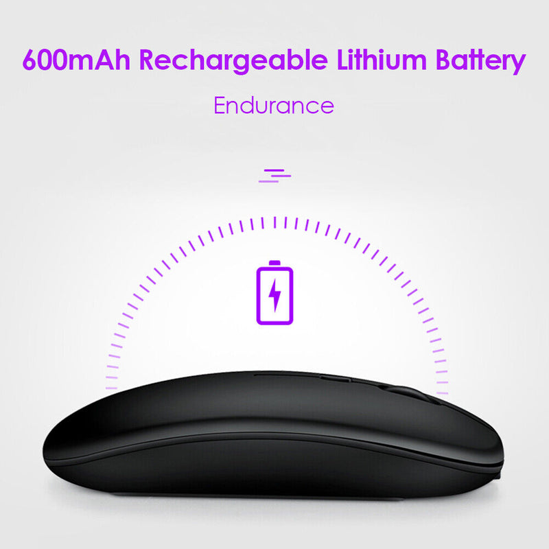 Dual Mode 2.4GHz Wireless + Bluetooth-compatible Mouse Rechargeable PC Mice