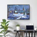 Snowy village 50x40cm Oil Paint By Numbers Picture DIY Painting HY2106002