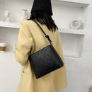 Lattice Pattern Shoulder Crossbody Bag Leather Women Simple Messenger Handbags