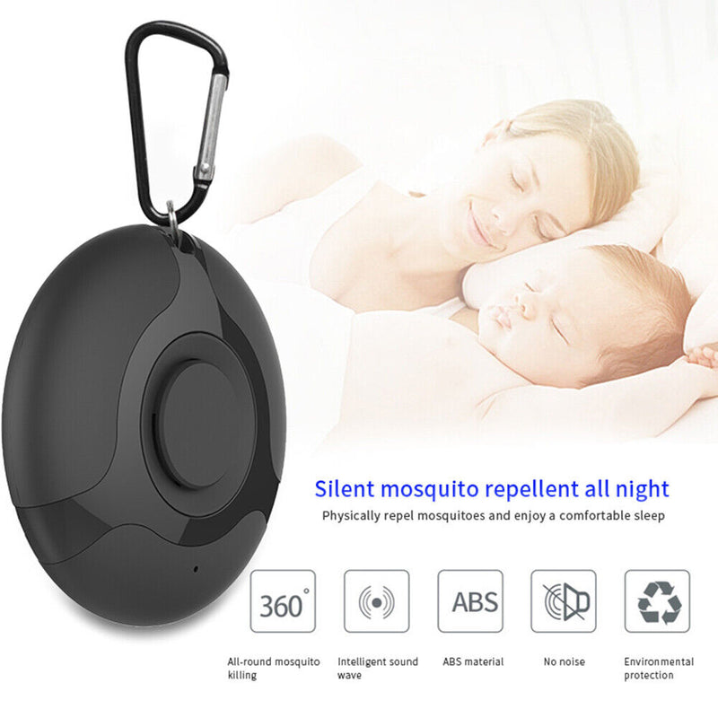 Portable USB Mosquito Repeller Ultrasonic Electronic Pest Repellent (Black)