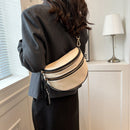 Women Crossbody Bags Large Capacity Leather Hit Color Ladies Saddle Handbags
