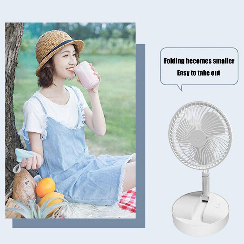 Portable Summer Silent Student Desktop Table Fan Folding Telescopic Floor Fan